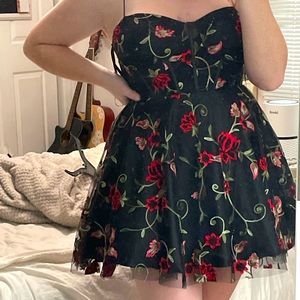 B. Darlin mesh flower formal dress.